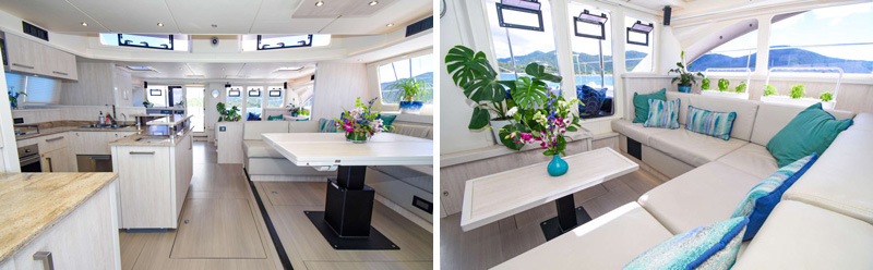 Catamaran Leeway has a spacious salon