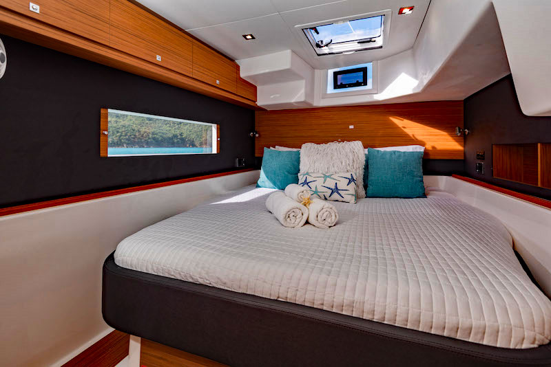 Wake up in the morning aboard catamaran Aquanimity